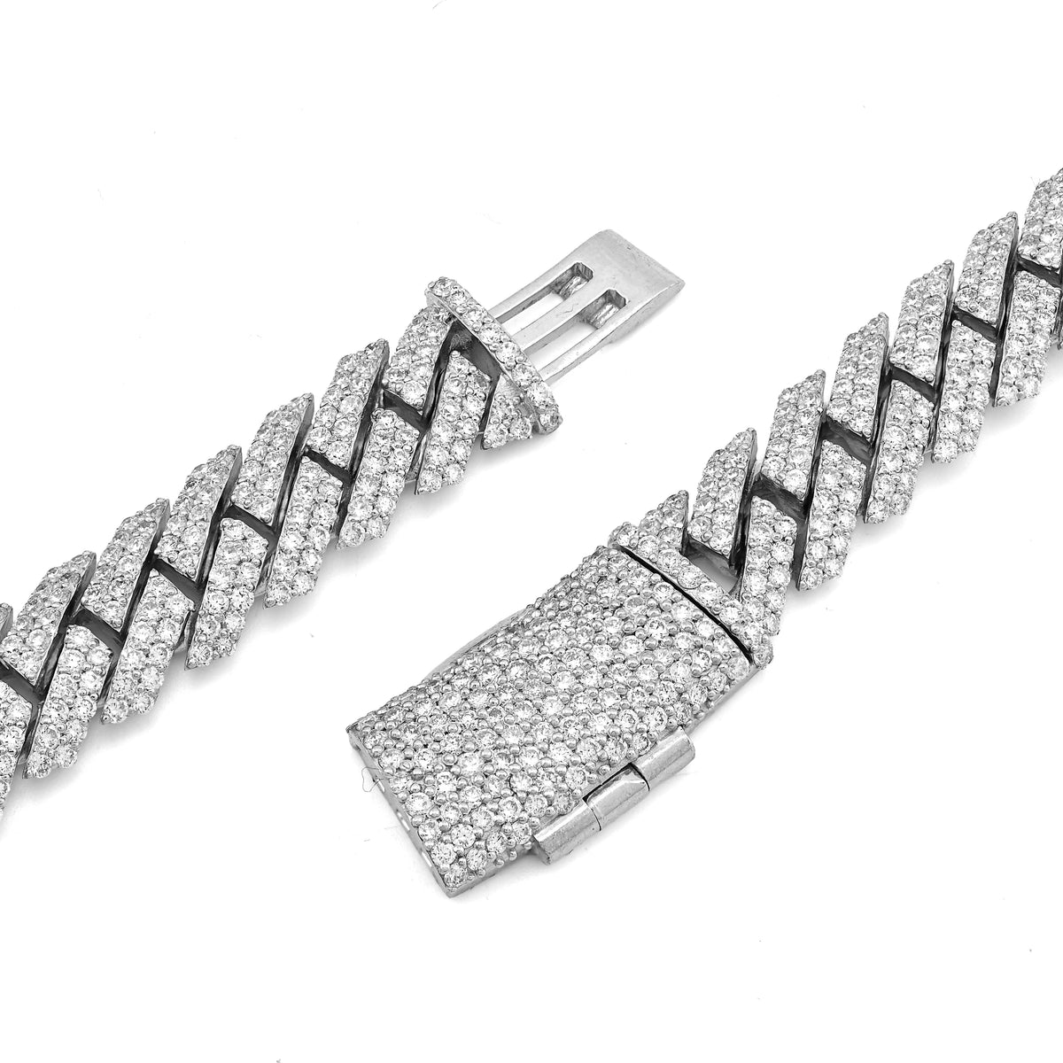 925 27.66CT Lab Diamond 11MM Snake Cuban Chain 21" Men Necklace