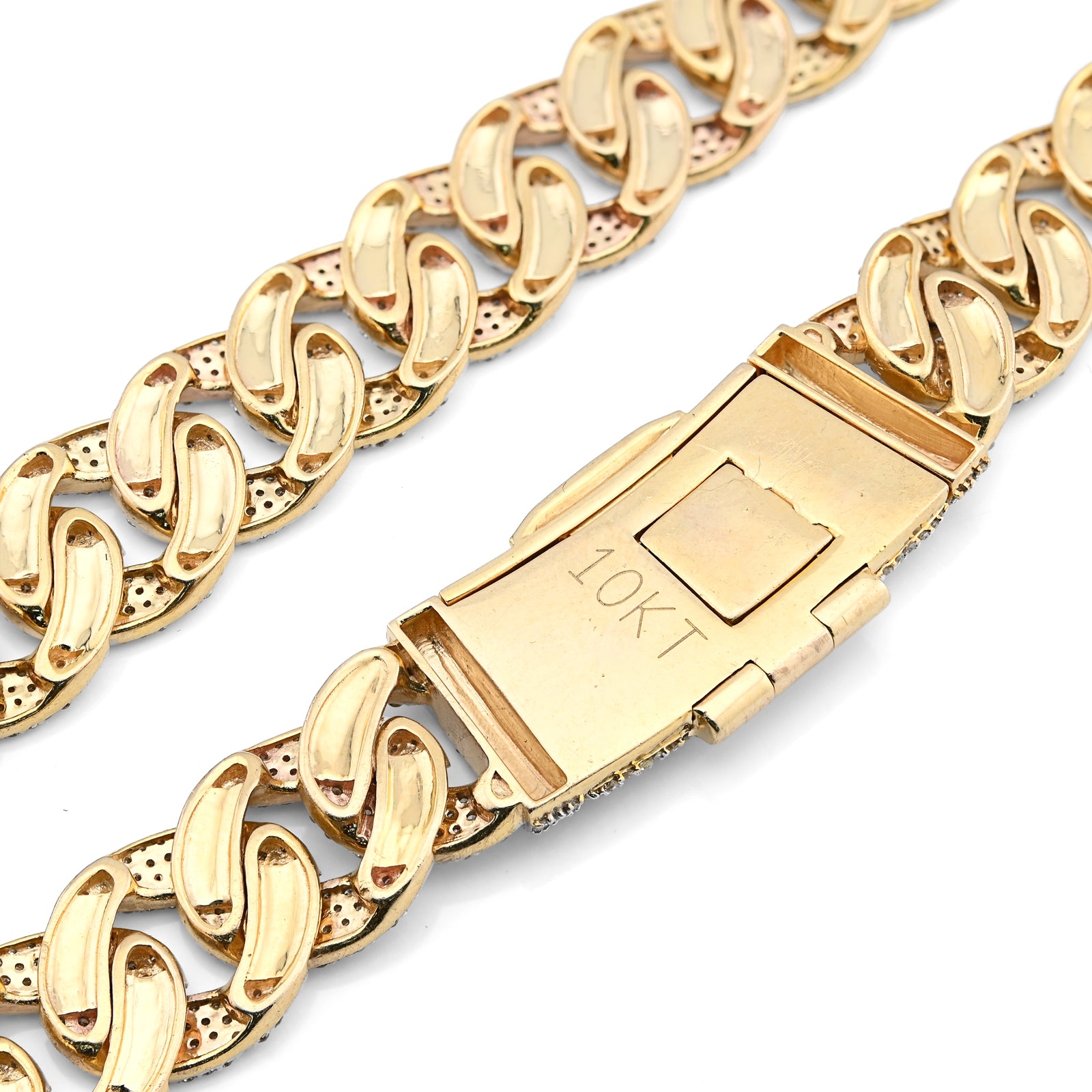 10K Yellow Gold 20.05 CT Natural Diamond 12 MM Cuban Link Necklace 22" Men Chain 73.1 g