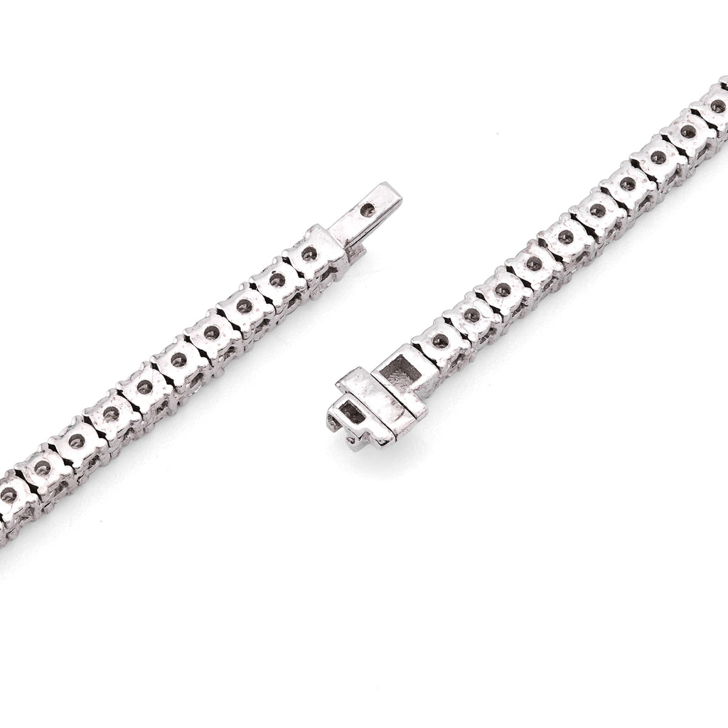 925 SS 9CT Lab Diamond Tennis Chain Men Women Necklace 16"