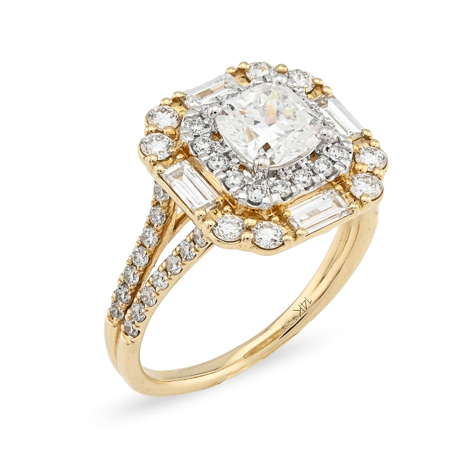 14K Yellow Gold 2.19 CTW Lab Diamond Women's Ring