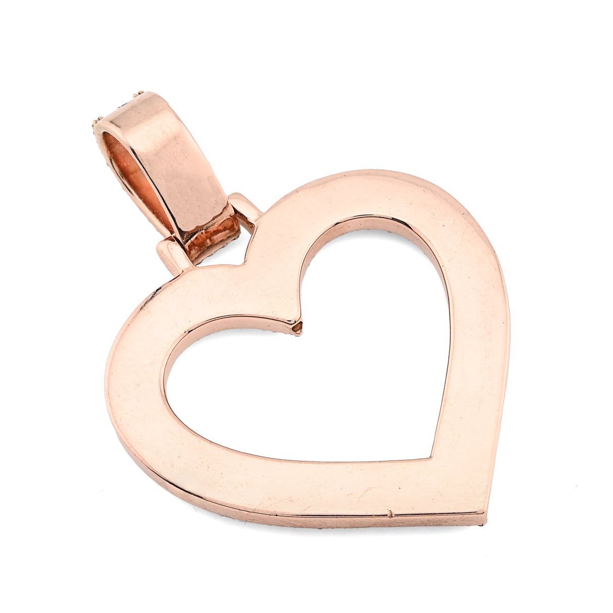 10K Rose Gold 1.5 CT Natural Diamond Heart Shape Pendant Illusion 54.7 MM Women Charm 19.8 g