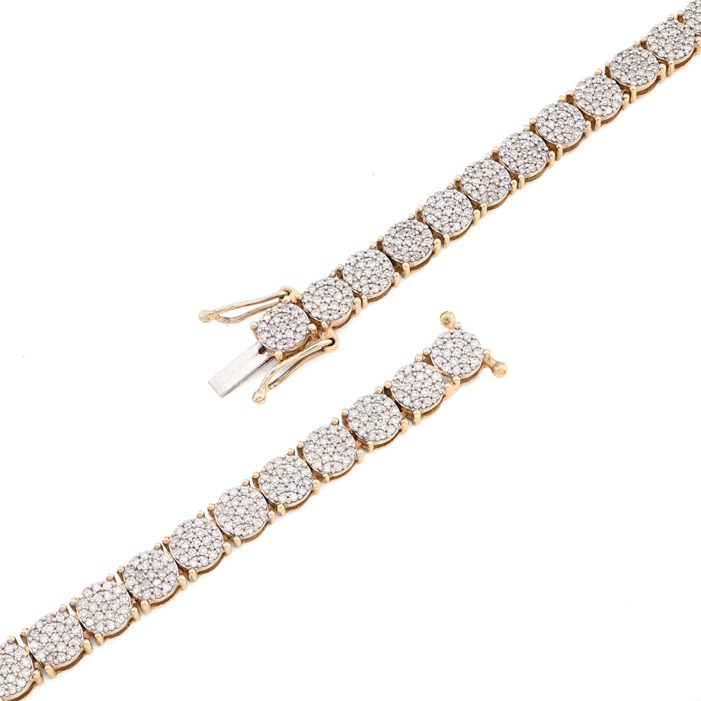 10K Yellow Gold 5 CT Natural Diamond 4.5 MM Tennis Chain 20" Men 21.9 g Necklace