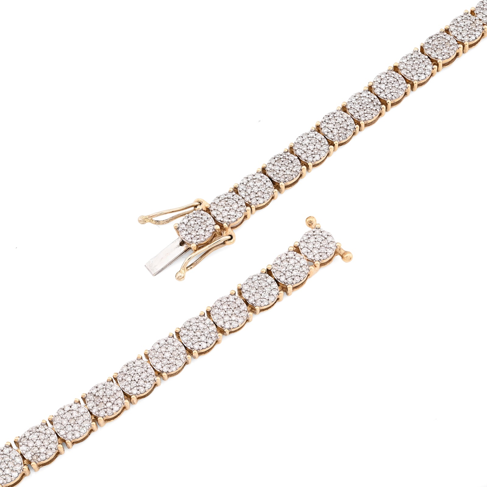 10K Yellow Gold 5 CT Natural Diamond 4.5 MM Tennis Chain 20" Men 21.9 g Necklace