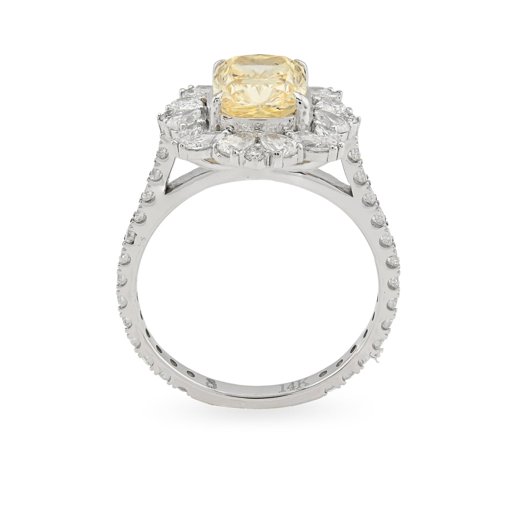 14K White Gold 3.15 CT Lab Diamond Women's Ring