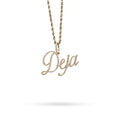 10K Yellow Gold 1 CT Natural Diamond "DEJA" Name Pendant 3 g Charm