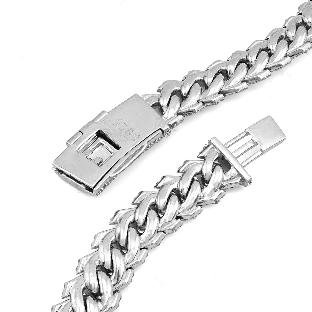 925 27.66CT Lab Diamond 11MM Snake Cuban Chain 21" Men Necklace