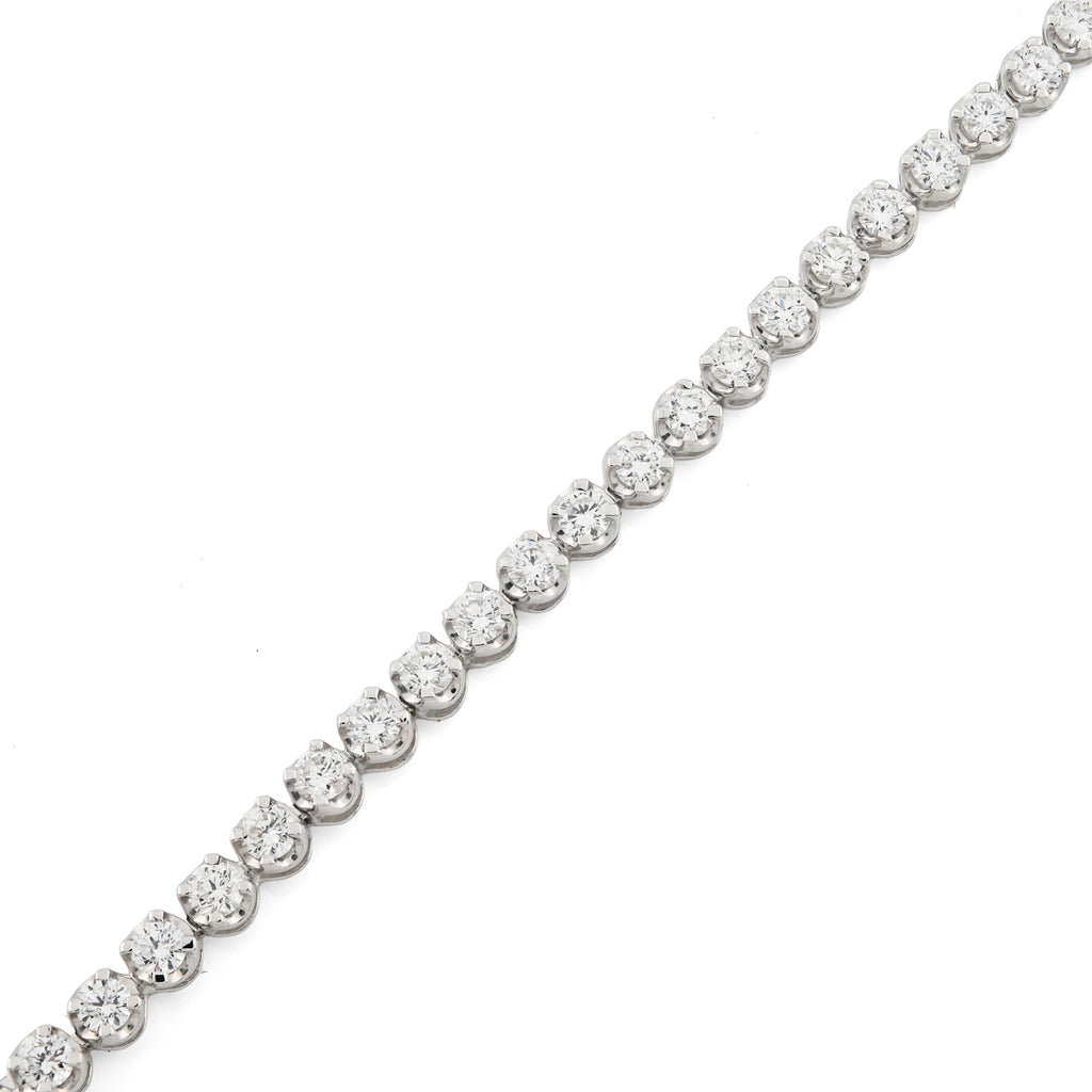 925 Silver 2 CTW Lab Diamond Bracelet 7" Men Women