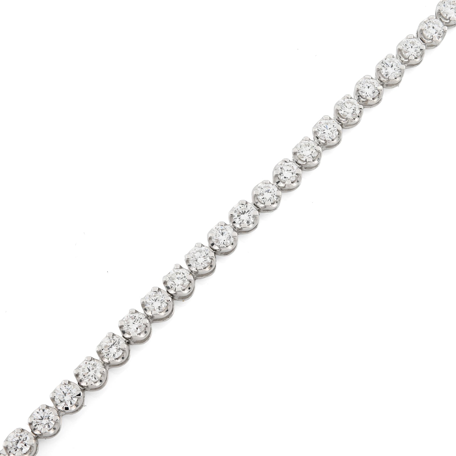 925 Silver 2 CTW Lab Diamond Bracelet 7" Men Women