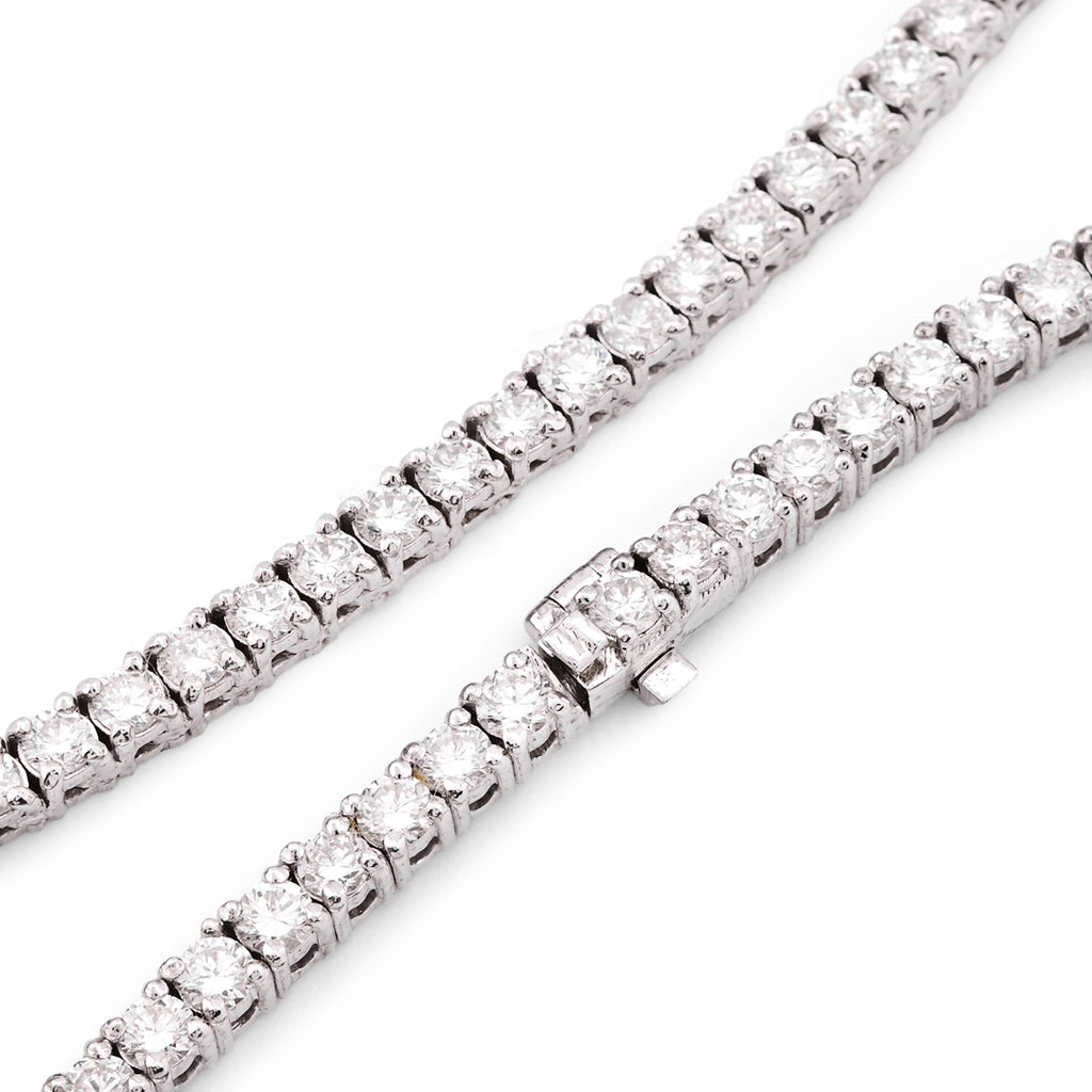 925 SS 9CT Lab Diamond Tennis Chain Men Women Necklace 16"