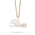 10K Yellow Gold 1 CT Natural Diamond "OLIVIA" Name Pendant 3.0 g Women Charm