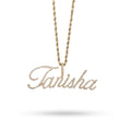 10K Yellow Gold 1.25 CT Natural Diamond "TANISHA" Name Pendant 3.6 g Women Charm