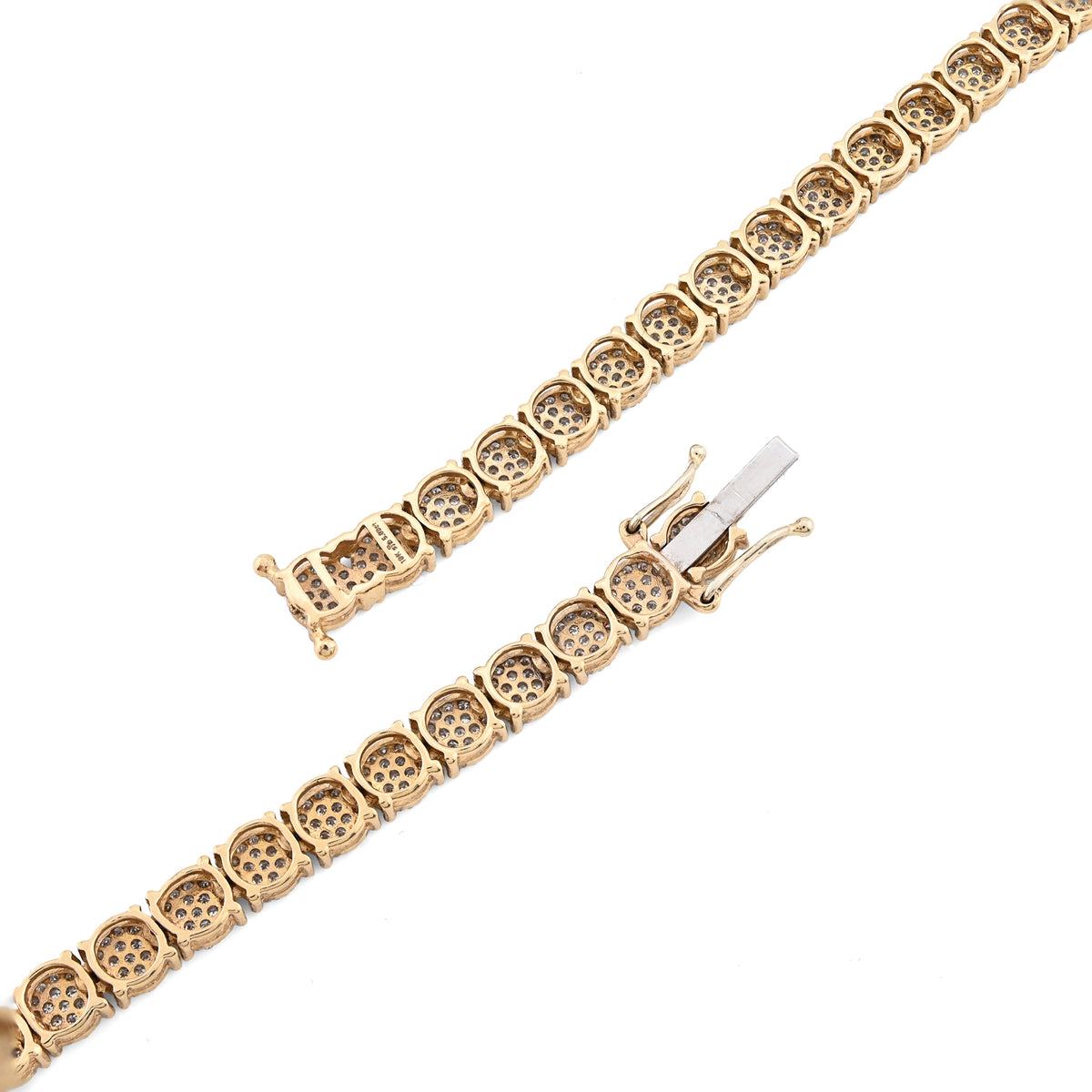 10K Yellow Gold 5 CT Natural Diamond 4.5 MM Tennis Chain 20" Men 21.9 g Necklace