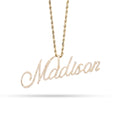 10K Yellow Gold 1.5 CT Natural Diamond "MADISON" Name Pendant 5.0 g Women Charm