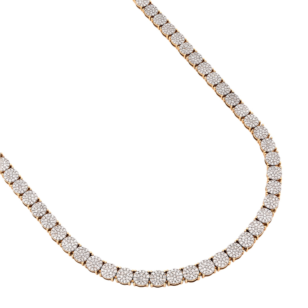 10K Yellow Gold 5 CT Natural Diamond 4.5 MM Tennis Chain 20" Men 21.9 g Necklace