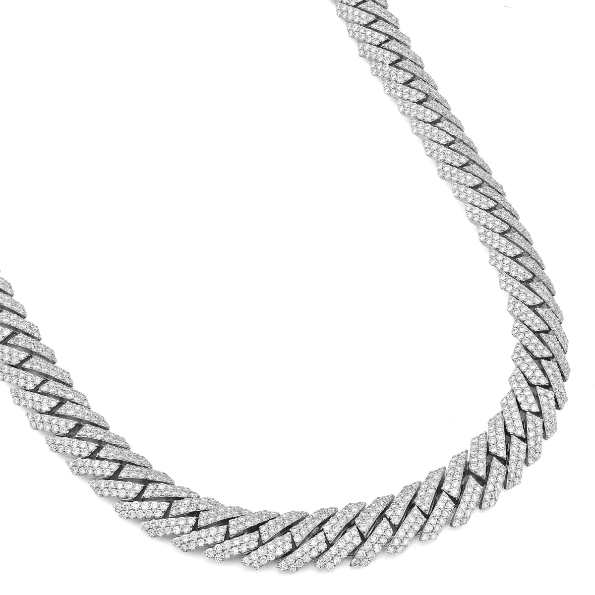 925 27.66CT Lab Diamond 11MM Snake Cuban Chain 21" Men Necklace