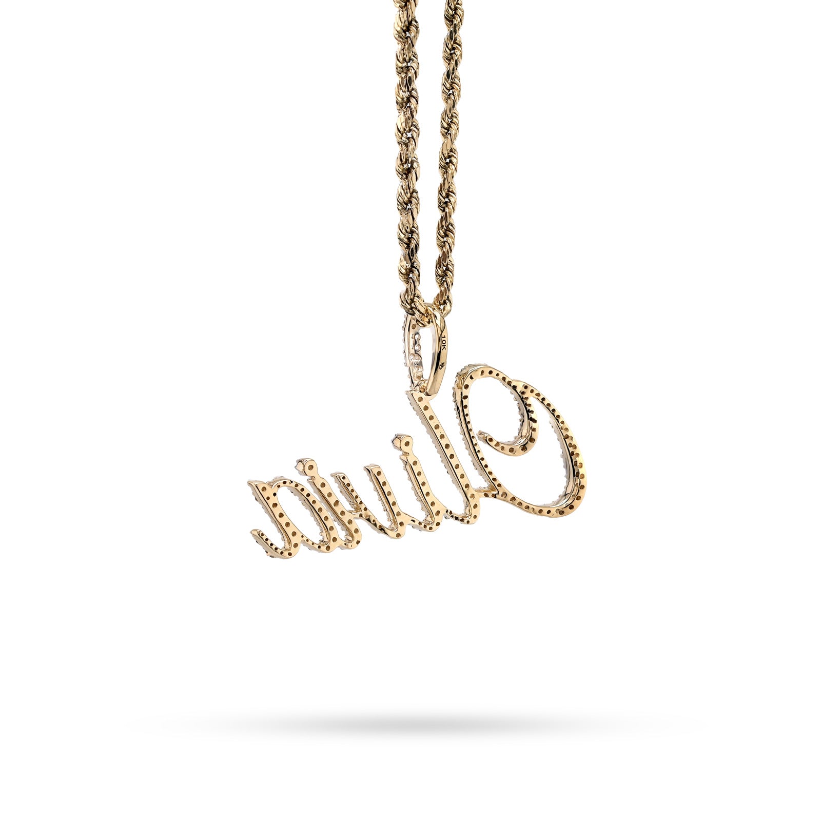 10K Yellow Gold 1 CT Natural Diamond "OLIVIA" Name Pendant 3.0 g Women Charm