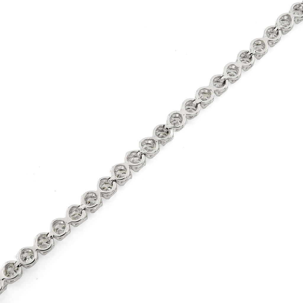 925 Silver 2 CTW Lab Diamond Bracelet 7" Men Women