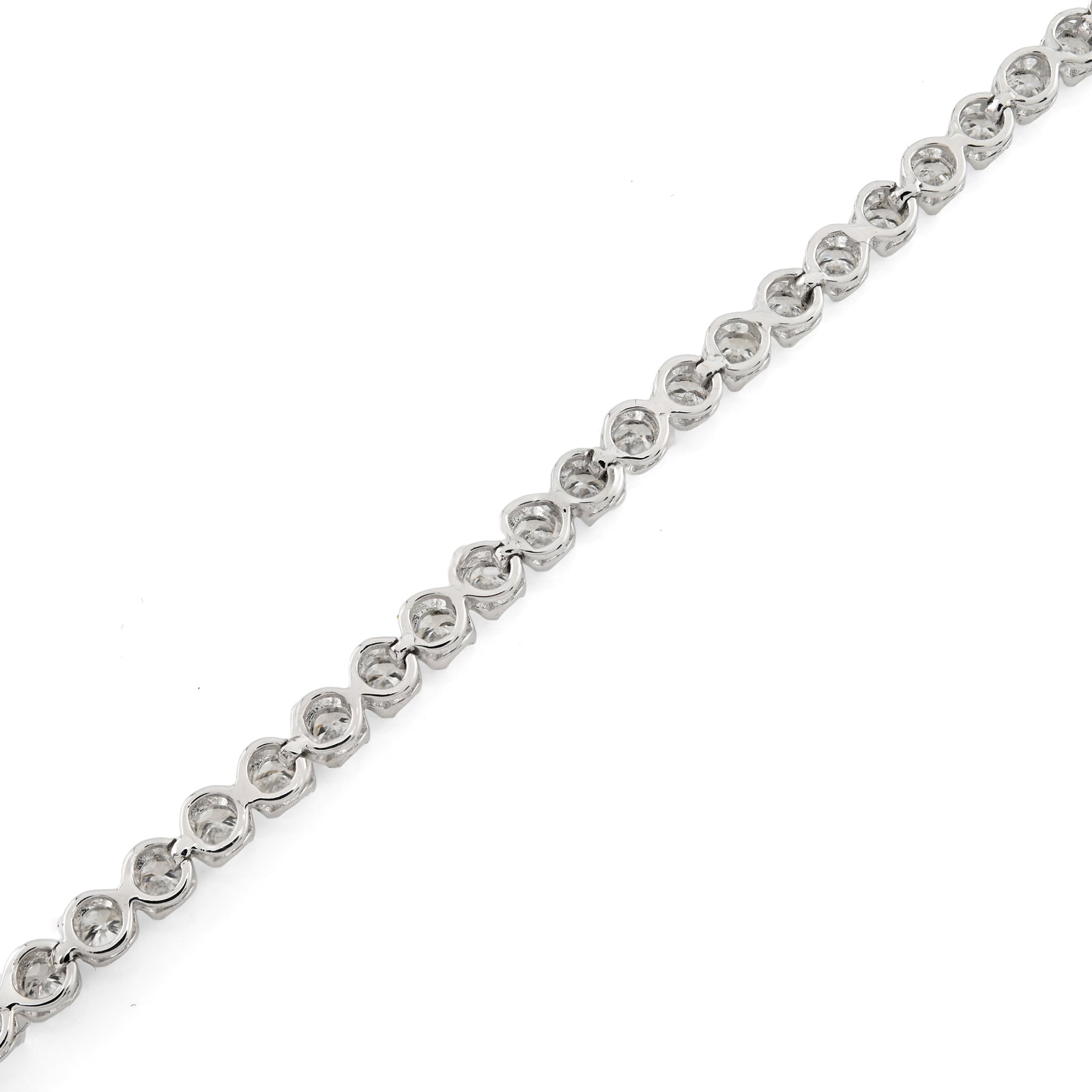925 Silver 2 CTW Lab Diamond Bracelet 7" Men Women