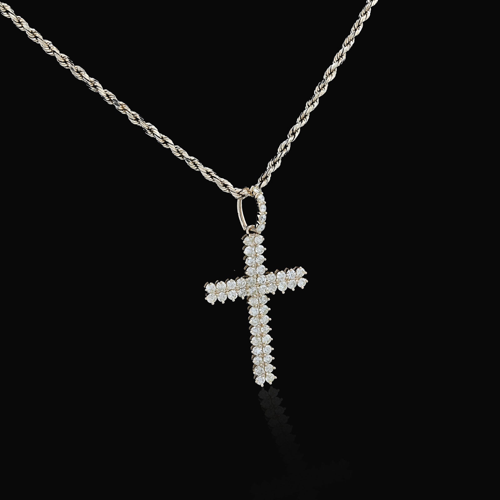 10K Yellow Gold 1.2 CT Natural Diamond Religious Cross Pendant Men Women Charm