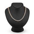 10K Rose Gold 18 CT Natural Diamond 8 MM Cuban link Chain 21" Men Women Necklace