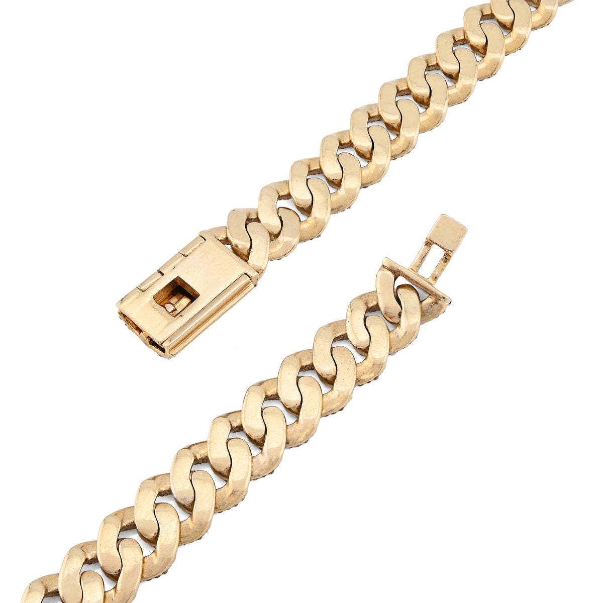 10K Yellow Gold 9.5 CT Natural Diamond Cuban Link Chain 8 MM Men 54.6 g Necklace 22"