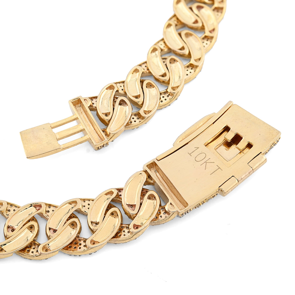 10K Yellow Gold 20.05 CT Natural Diamond 12 MM Cuban Link Necklace 22" Men Chain 73.1 g