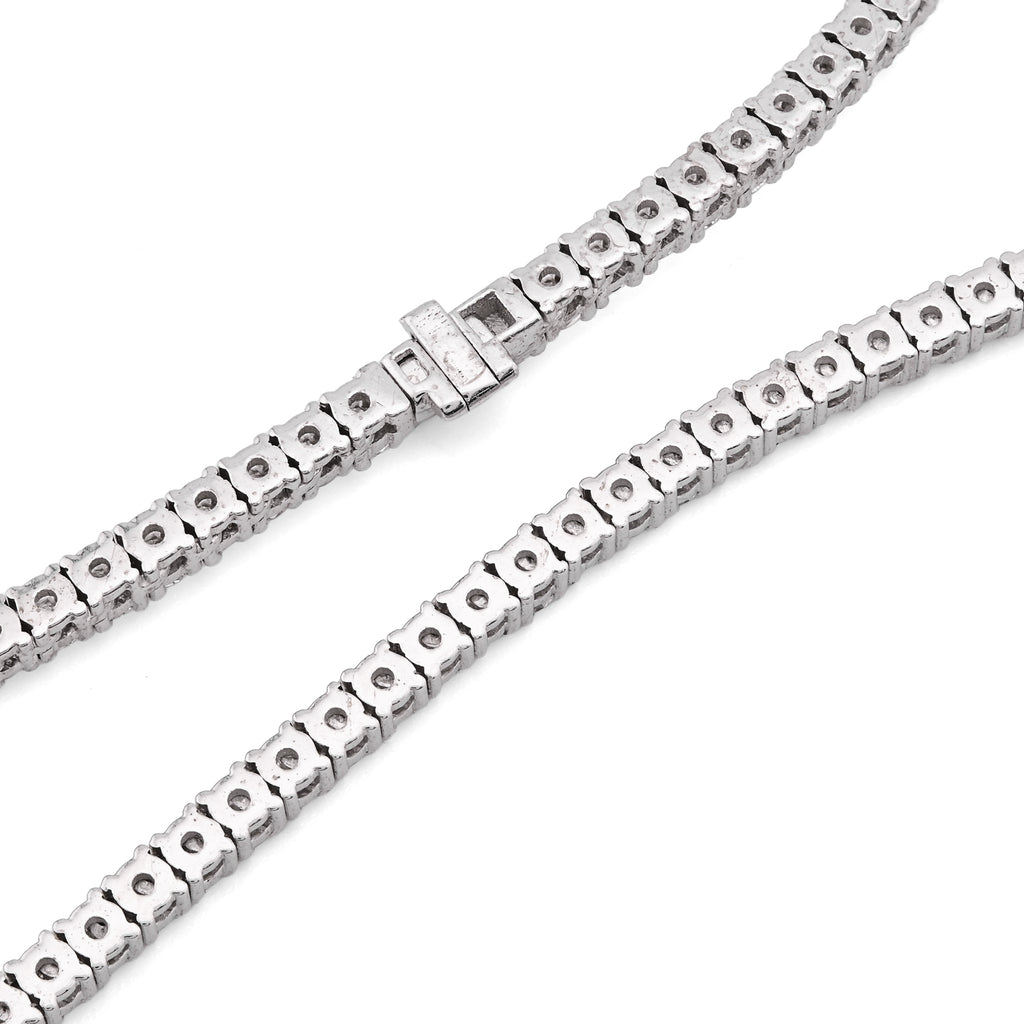 925 SS 9CT Lab Diamond Tennis Chain Men Women Necklace 16"