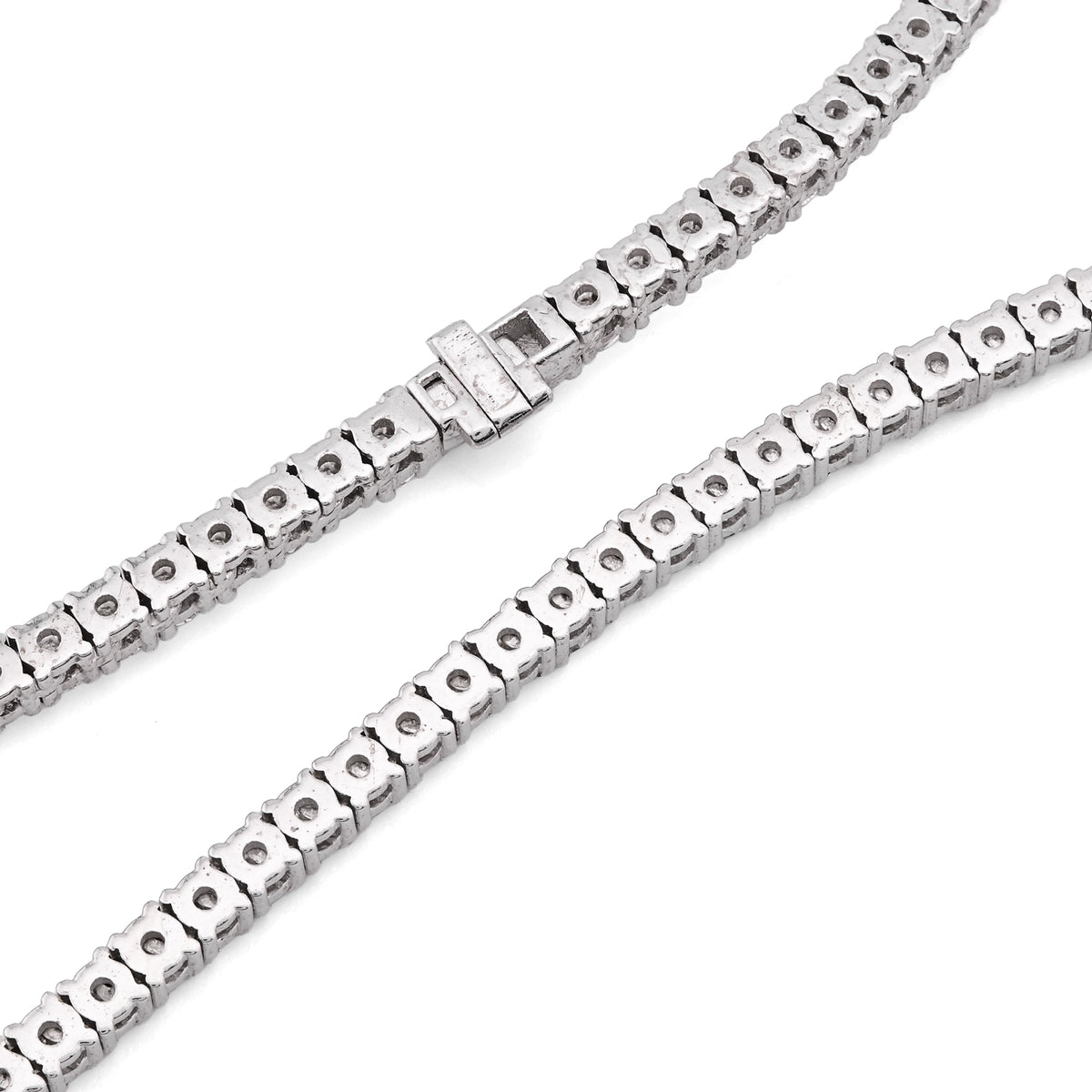 925 SS 9CT Lab Diamond Tennis Chain Men Women Necklace 16"