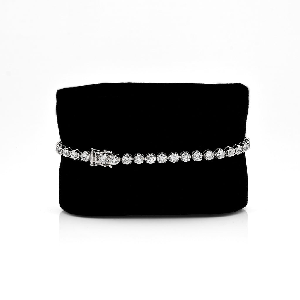 10K White Gold 5CTW Lab Diamond Tennis Bracelet 4MM 7"