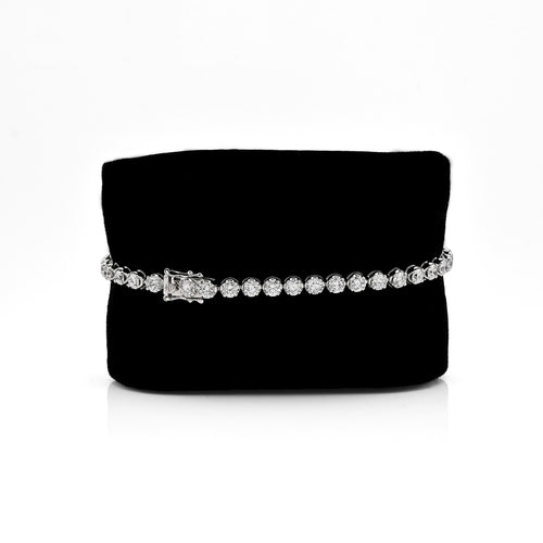 10K White Gold 5CTW Lab Diamond Tennis Bracelet 4MM 7"