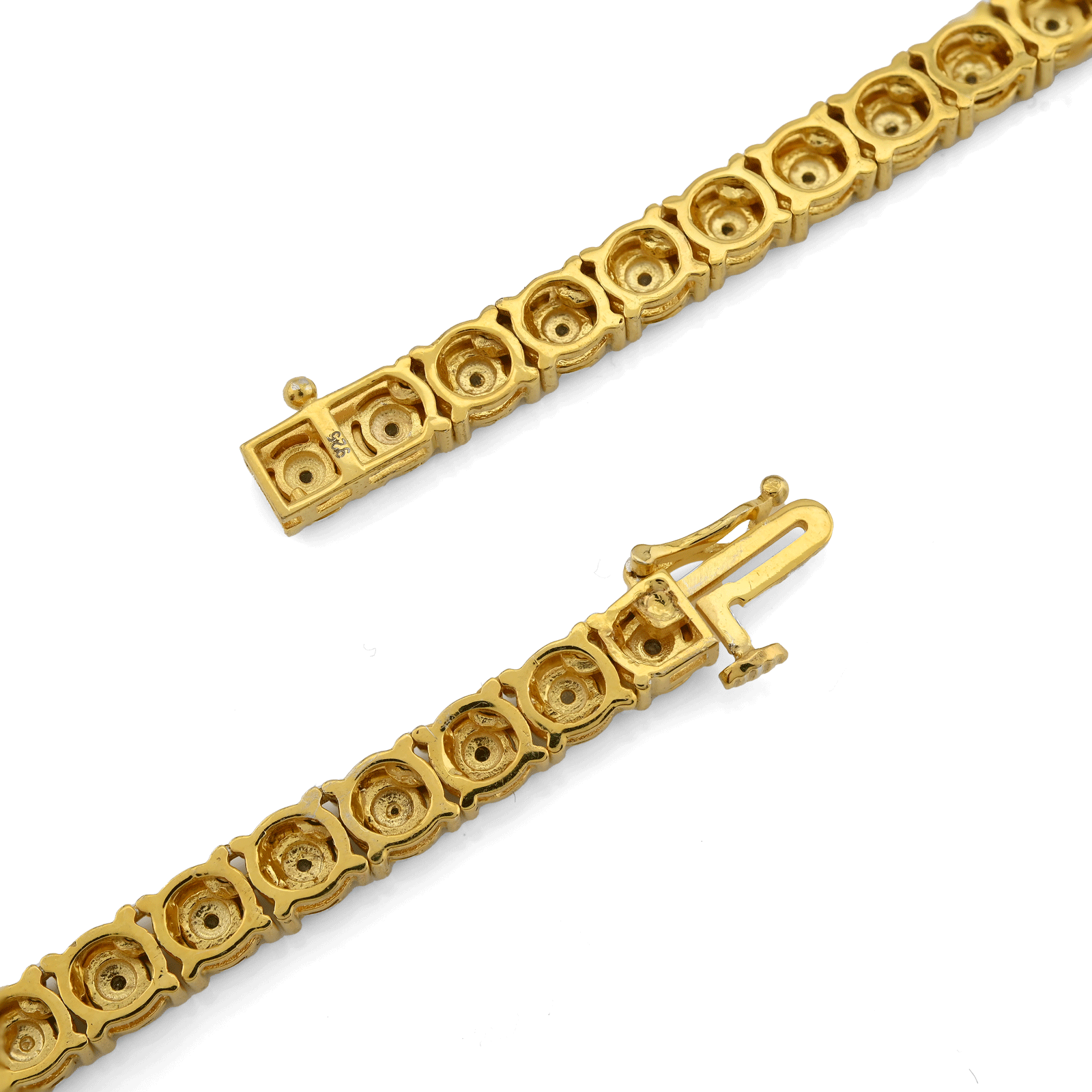 925 Yellow 2CTW Natural Diamond Tennis Chain 4.5MM Necklace 18" Men