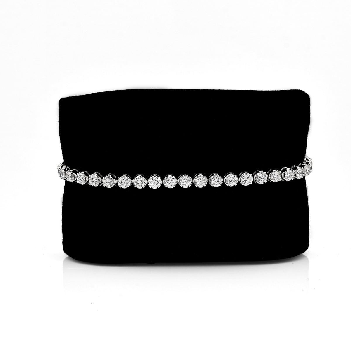 10K White Gold 5CTW Lab Diamond Tennis Bracelet 4MM 7"