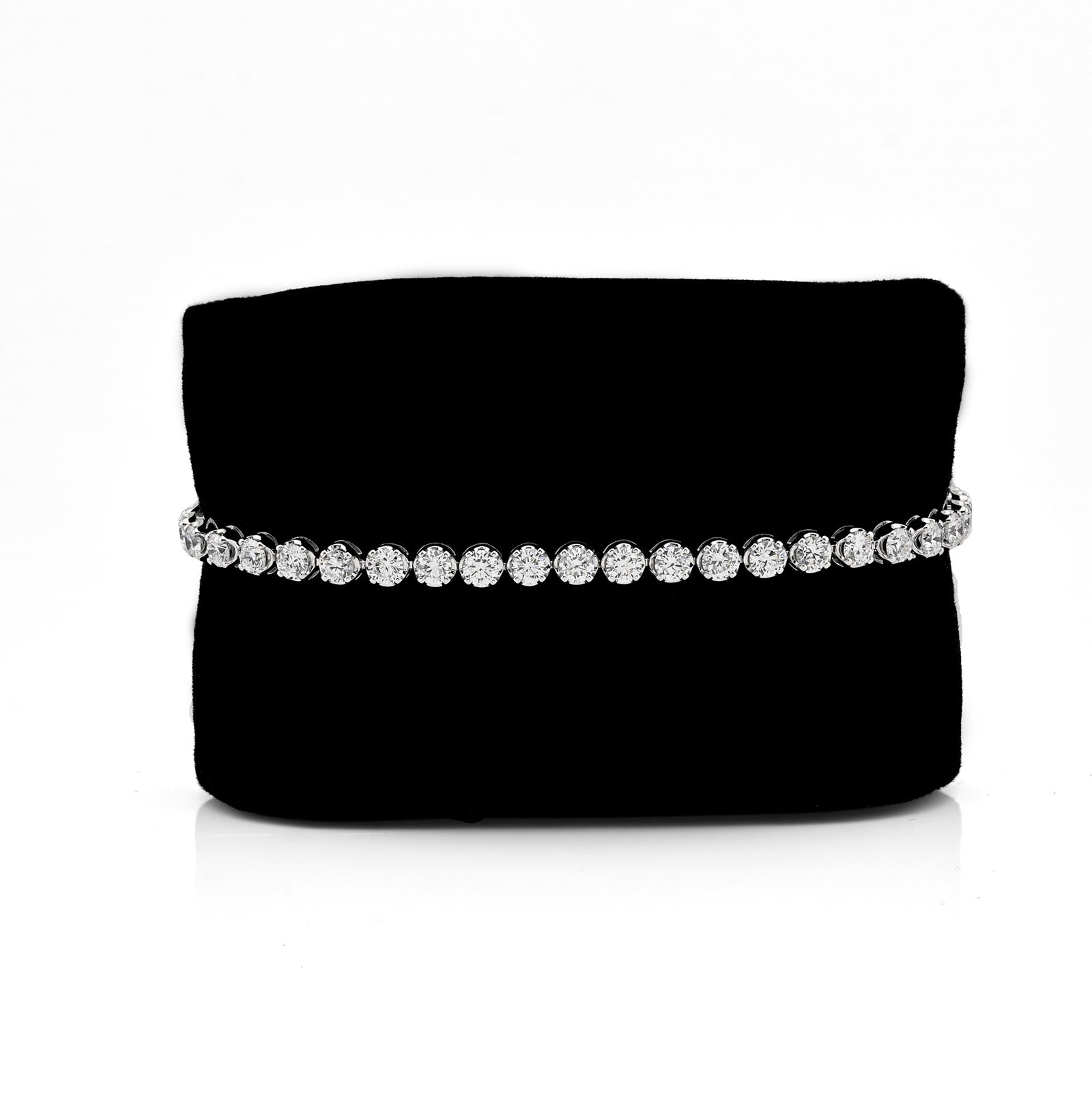 10K White Gold 5CTW Lab Diamond Tennis Bracelet 4MM 7"