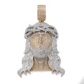 10K Yellow Gold 3.75 CT Natural Diamond Jesus Head Pendant Religious Men Charm