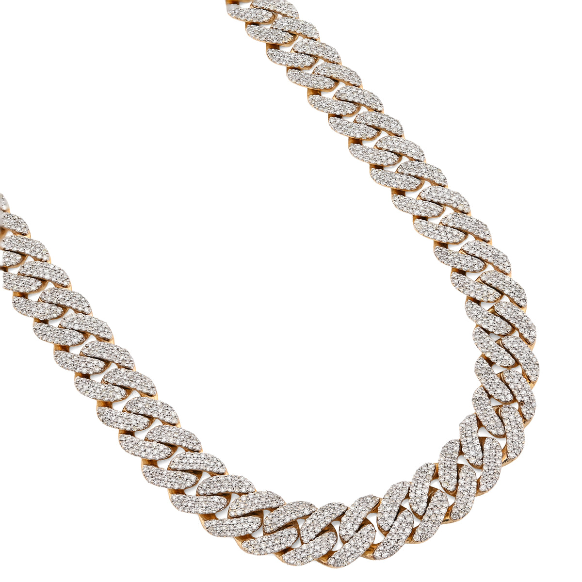 10K Yellow Gold 9.5 CT Natural Diamond Cuban Link Chain 8 MM Men 54.6 g Necklace 22"