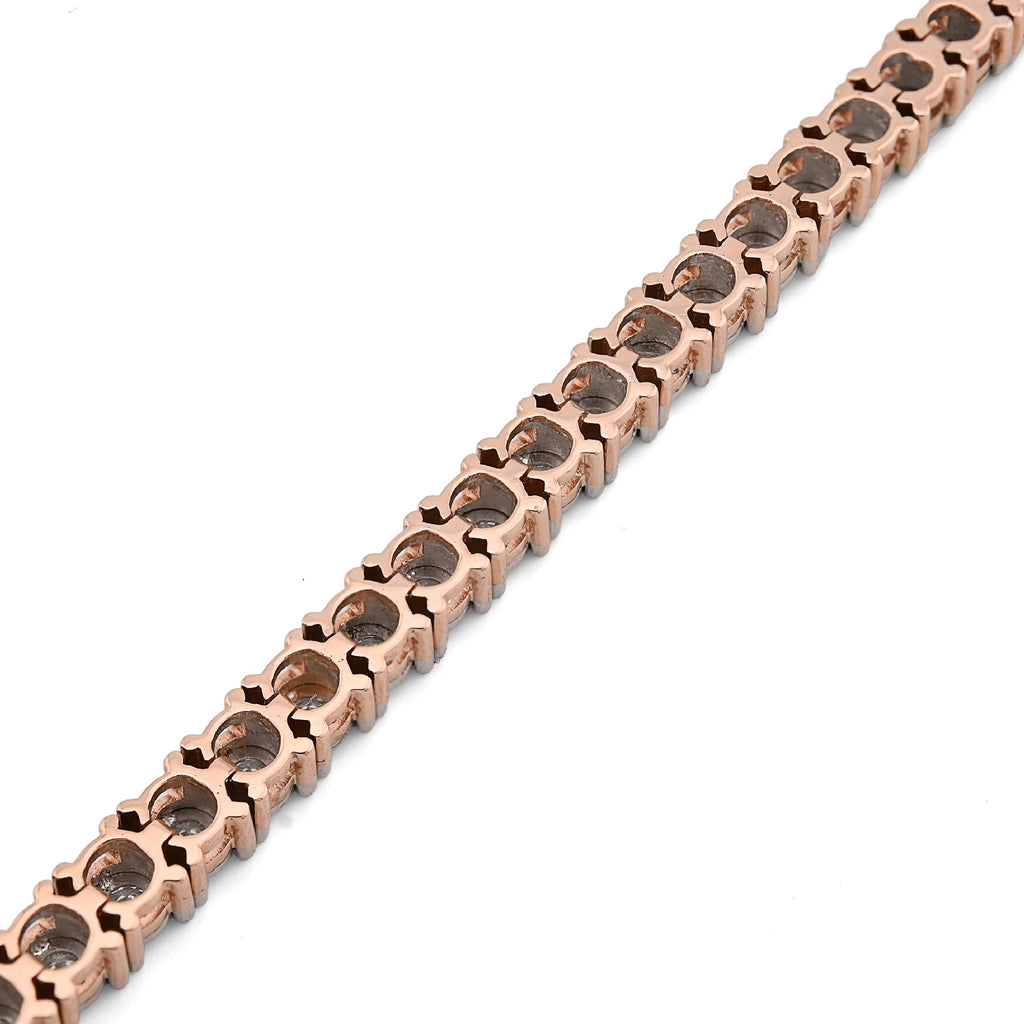 10k Rose Gold 2.5 CT Natural Diamond 7.5" Tennis Bracelet Men Women 18g