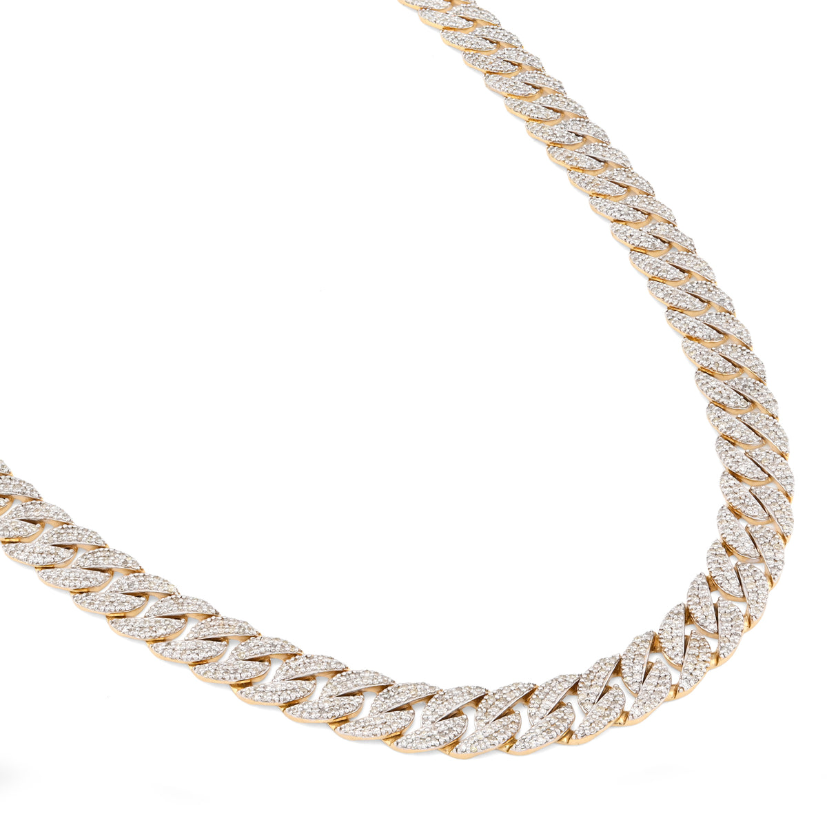 10K Yellow Gold 9 CT Natural Diamond Cuban Link Chain 8 MM Men 20" Necklace