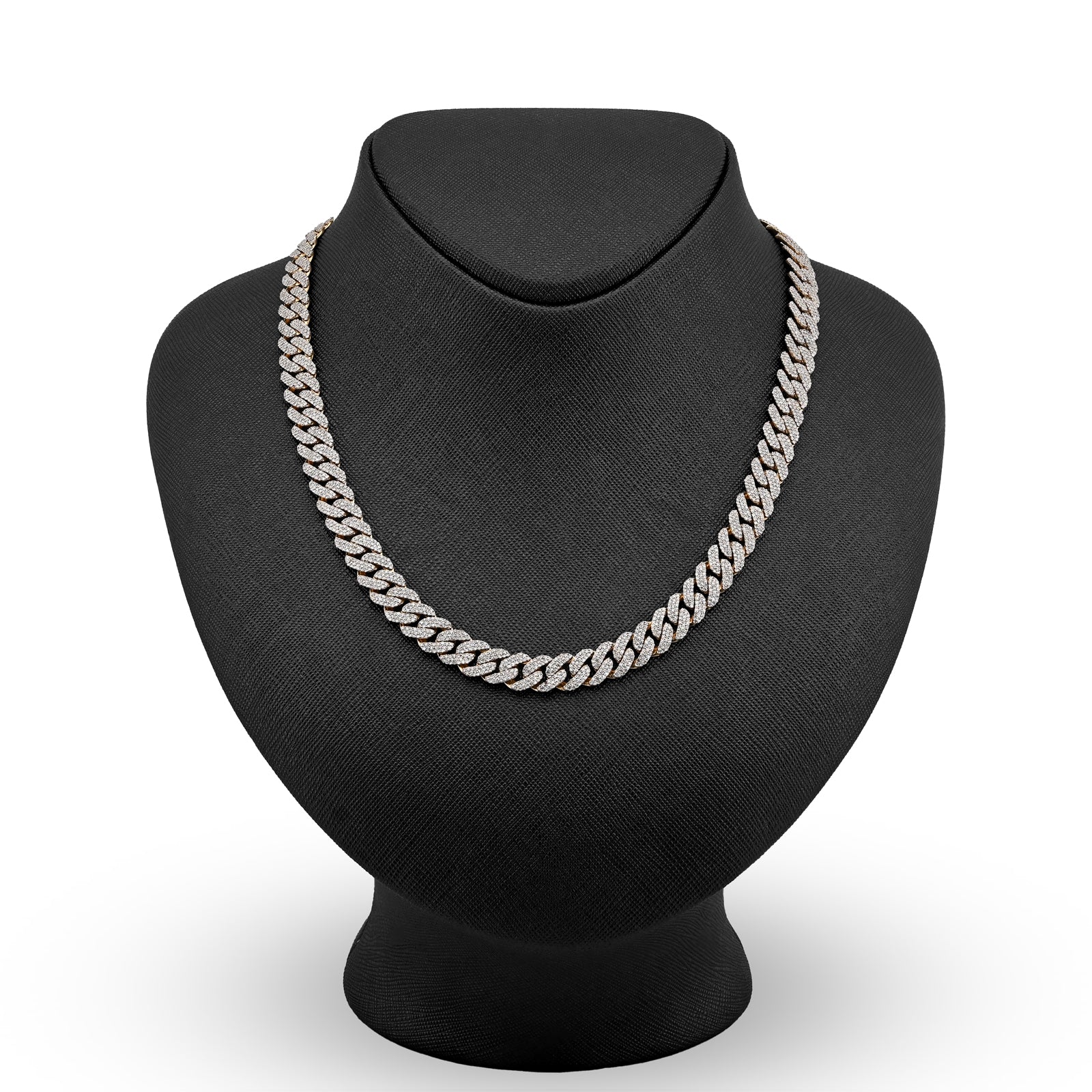 10K Yellow Gold 9.5 CT Natural Diamond Cuban Link Chain 8 MM Men 54.6 g Necklace 22"