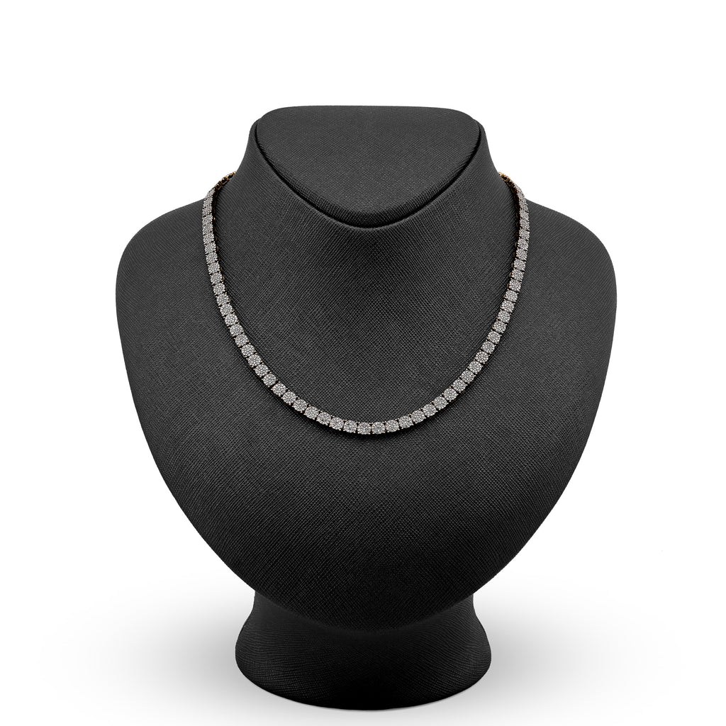 10K Yellow Gold 5 CT Natural Diamond 4.5 MM Tennis Chain 20" Men 21.9 g Necklace
