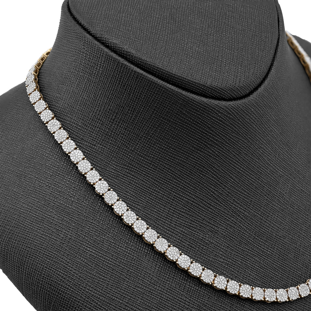 10K Yellow Gold 5 CT Natural Diamond 4.5 MM Tennis Chain 20" Men 21.9 g Necklace