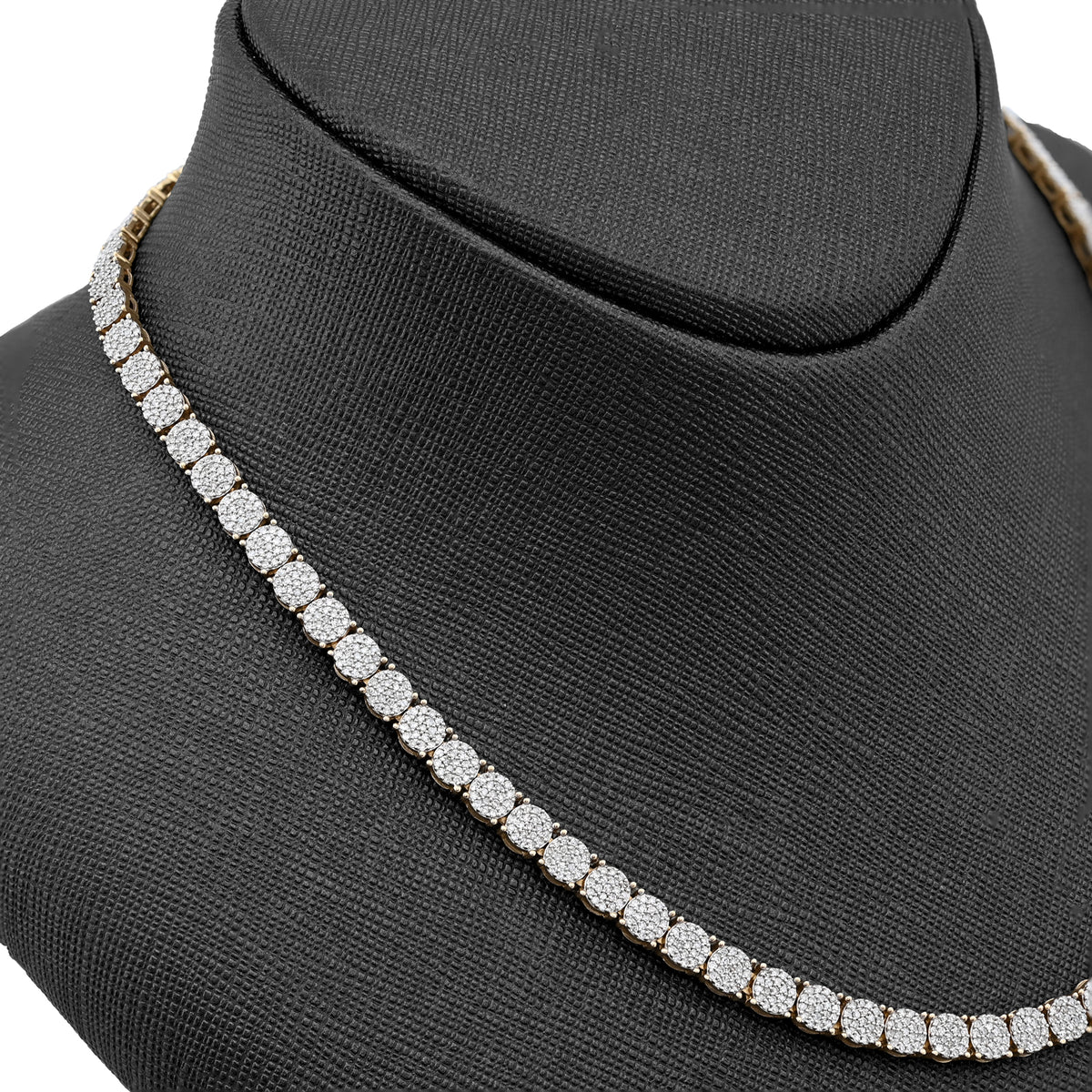 10K Yellow Gold 5 CT Natural Diamond 4.5 MM Tennis Chain 20" Men 21.9 g Necklace