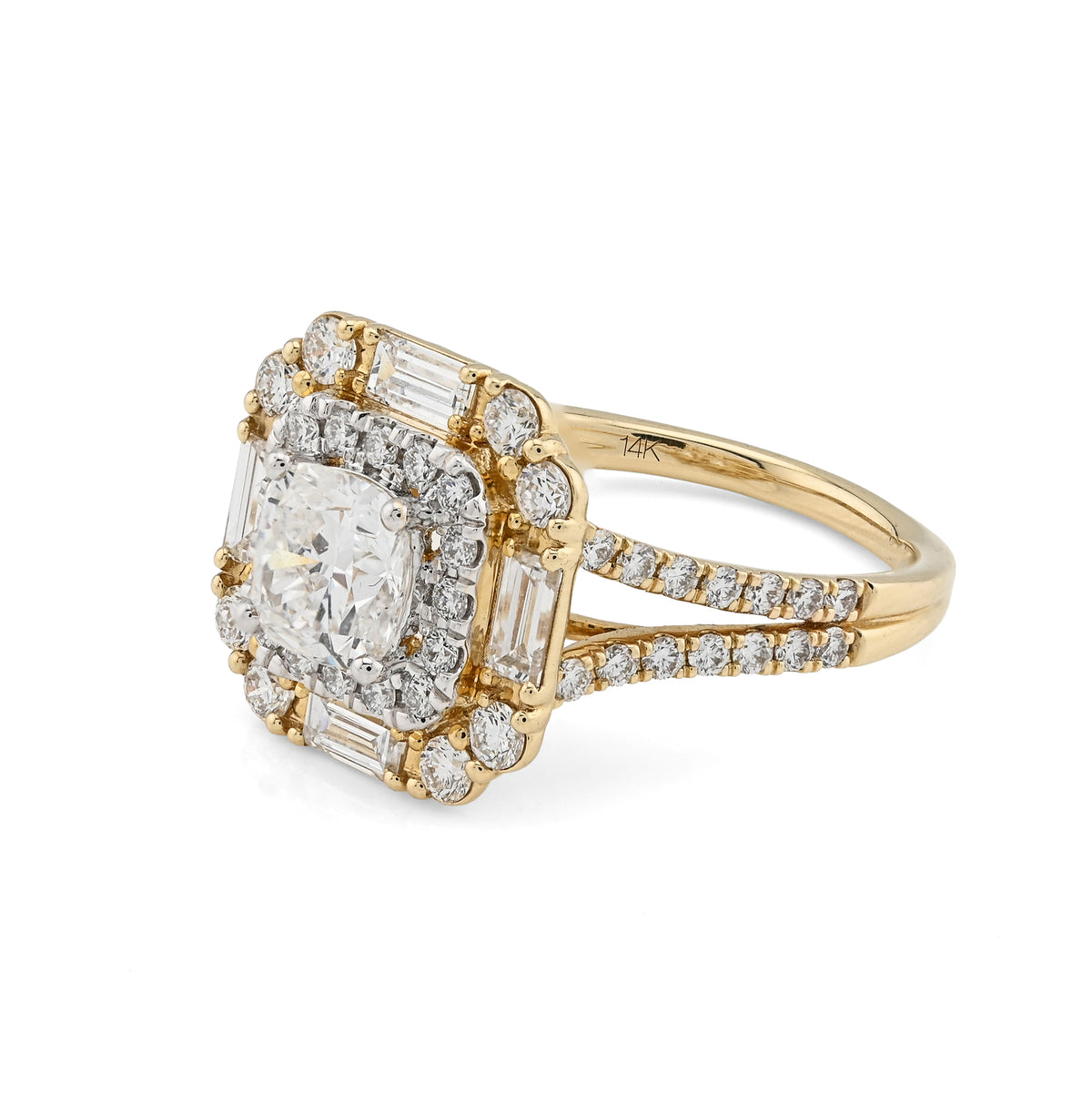14K Yellow Gold 2.19 CTW Lab Diamond Women's Ring