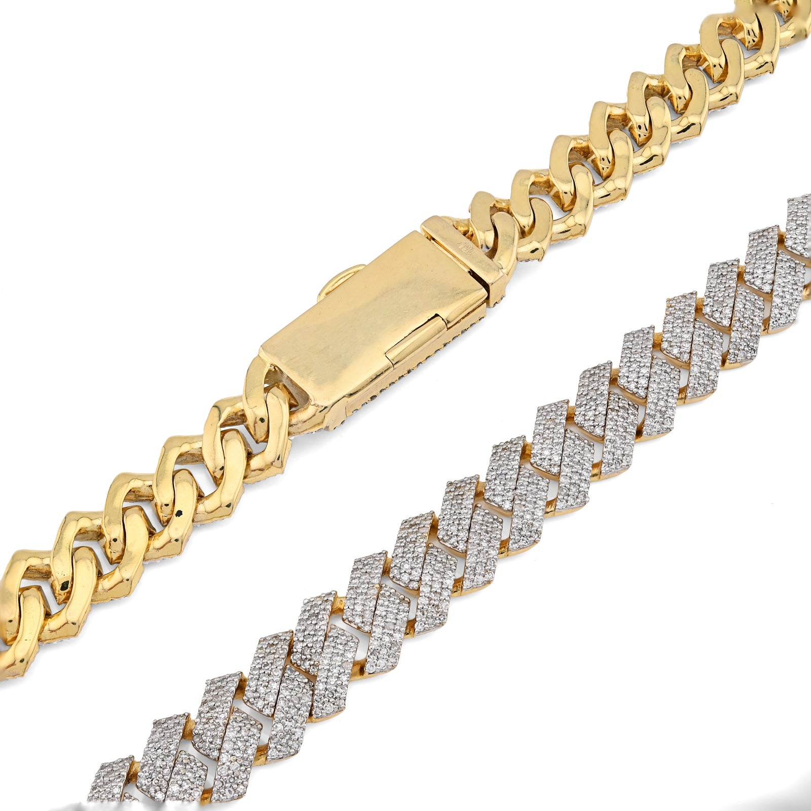 10K Yellow Gold 10 CT Natural Diamond Cuban Chain 10 MM Men 24" Necklace 86.1 g