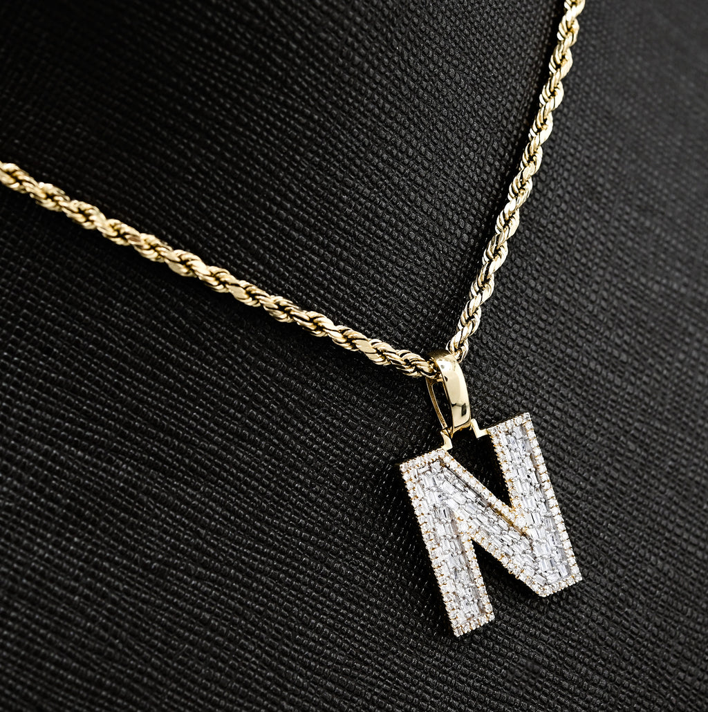 10K Yellow Gold 0.60 CT Natural Diamond Initial N