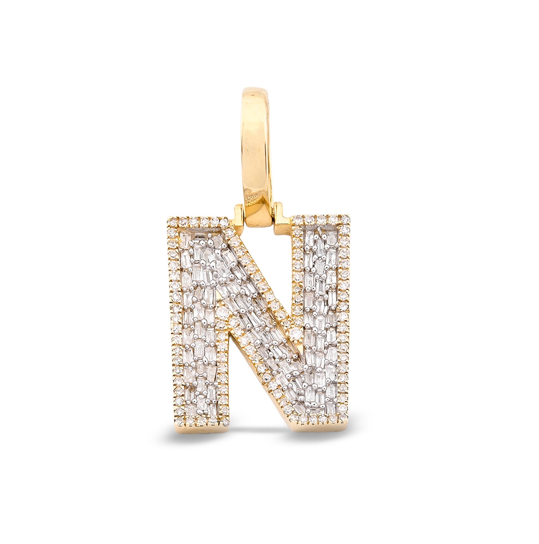 10K Yellow Gold 0.60 CT Natural Diamond Initial N