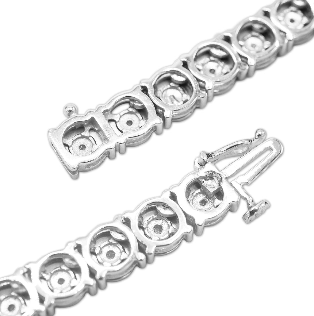 6MM 925 Silver 2.75 CTW Illusion setting 22 inches Necklace 35 grams