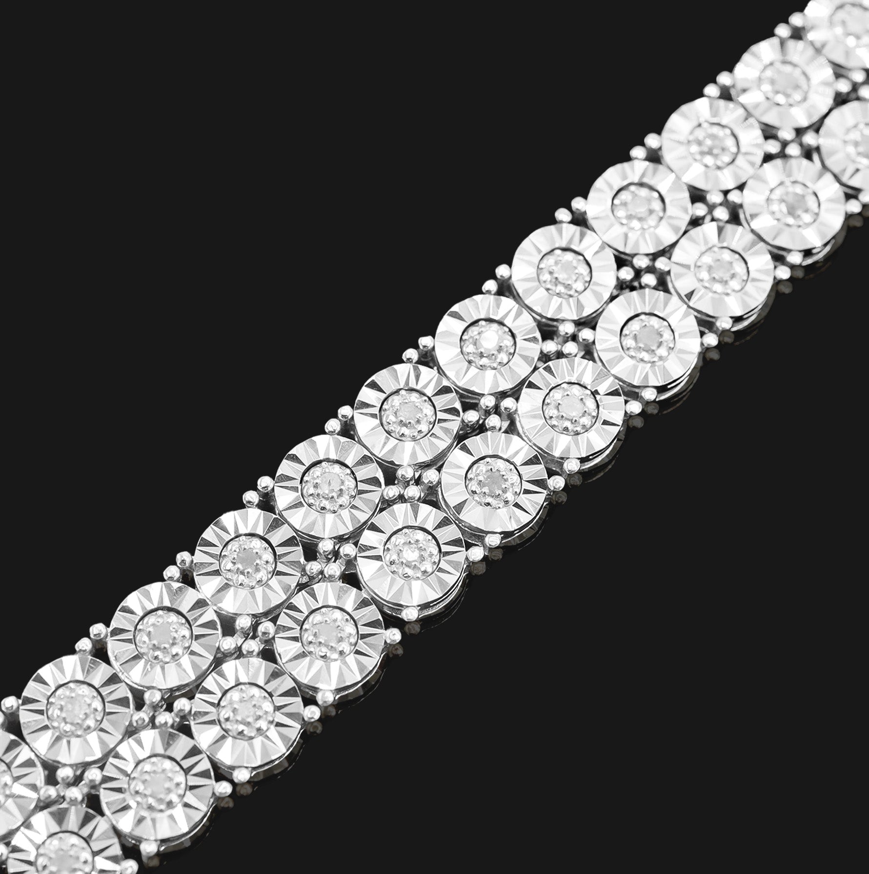 6MM 925 Silver 2.75 CTW Illusion setting 22 inches Necklace 35 grams