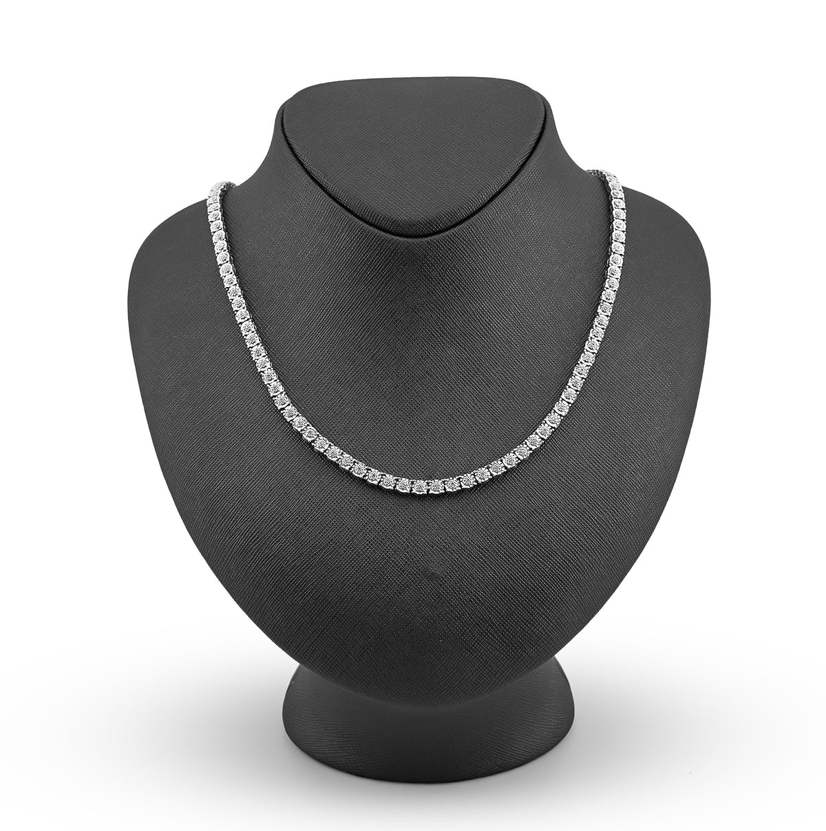 6MM 925 Silver 2.75 CTW Illusion setting 22 inches Necklace 35 grams
