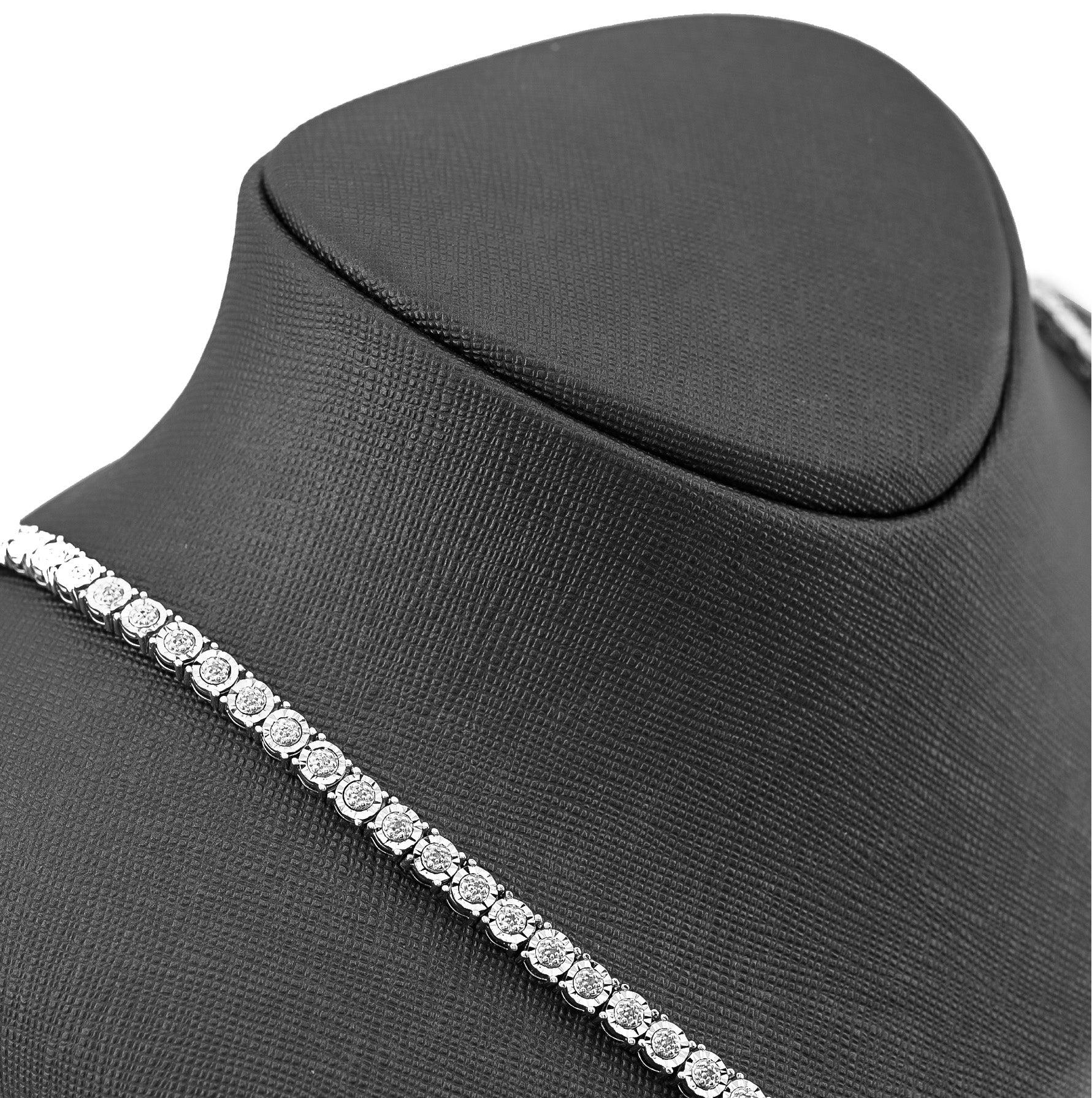6MM 925 Silver 2.75 CTW Illusion setting 22 inches Necklace 35 grams