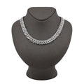 925 Sterling Silver 14.83 CT Natural Diamond 12 MM Snake Cuban Link Necklace 18" Men Chain 96.7 g